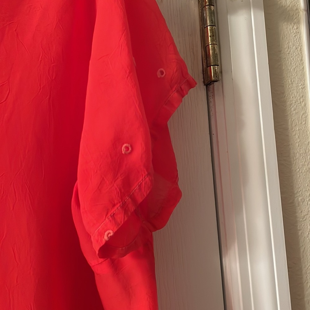 Johnny Was Coral Red Blouse SZ XL - Picture 6 of 12
